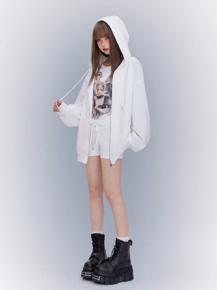 Tank Top White Slim-fitting Graphic