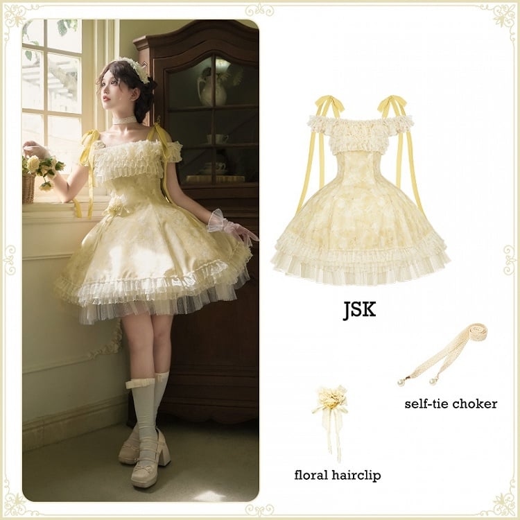 Floral Versatile Butterfly Yellow Light Dress Print and Neckline