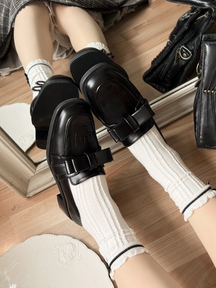 Loafer-Oberteil mit Schleife, Slip-in-Schuhe, Schokolade/Schwarz