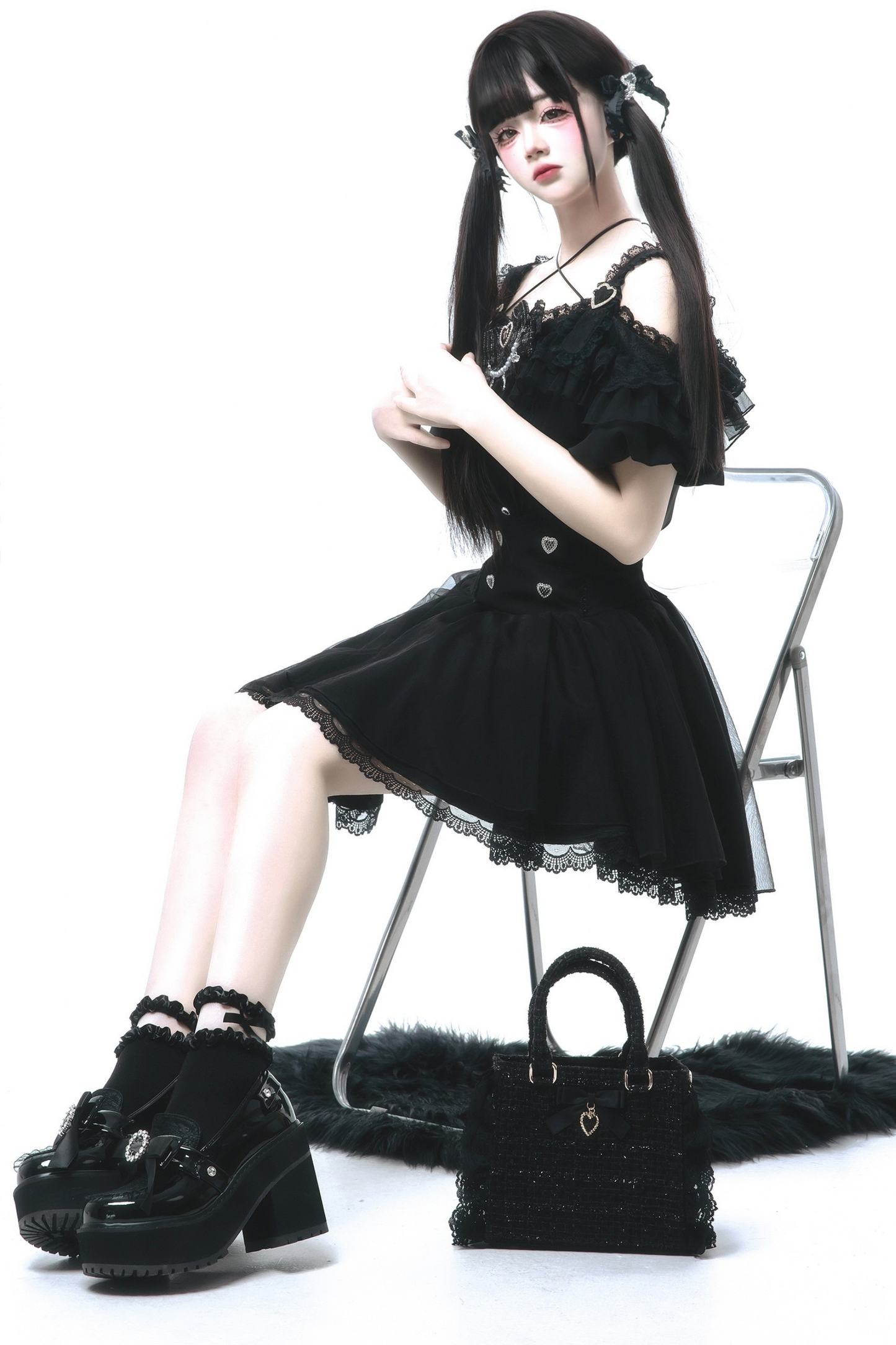 Off-the-shoulder Mine Flared + Skirt Ribbon Reservations Top