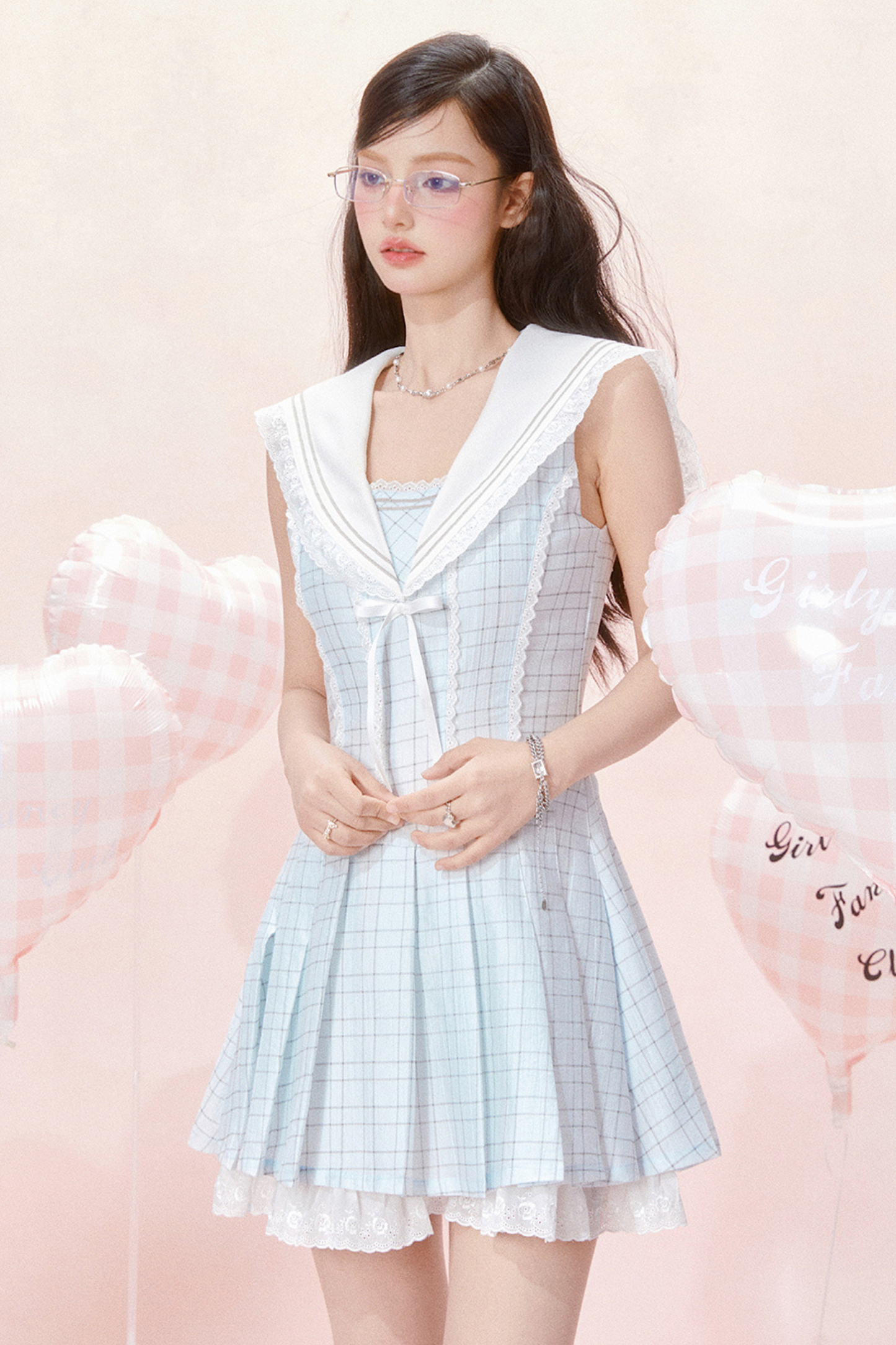 Nautical Dress Sleeveless Chic Check