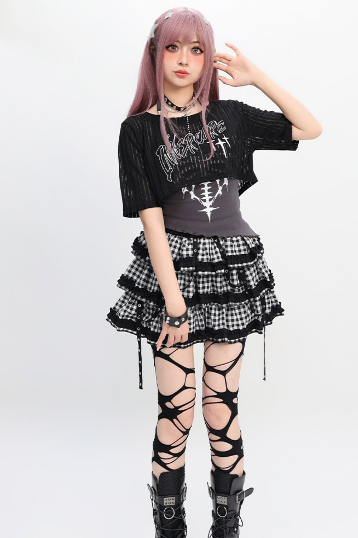 Asian vest Y2K and smock skirt Light