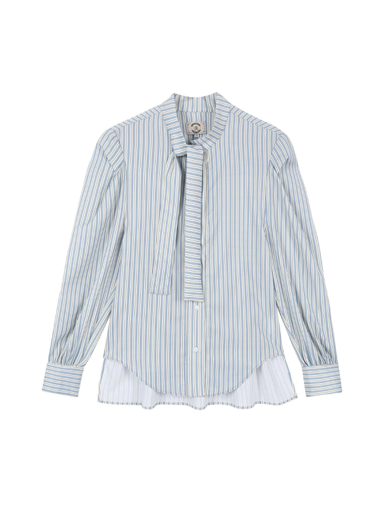 Gilet style coréen + chemise rayée à col en V