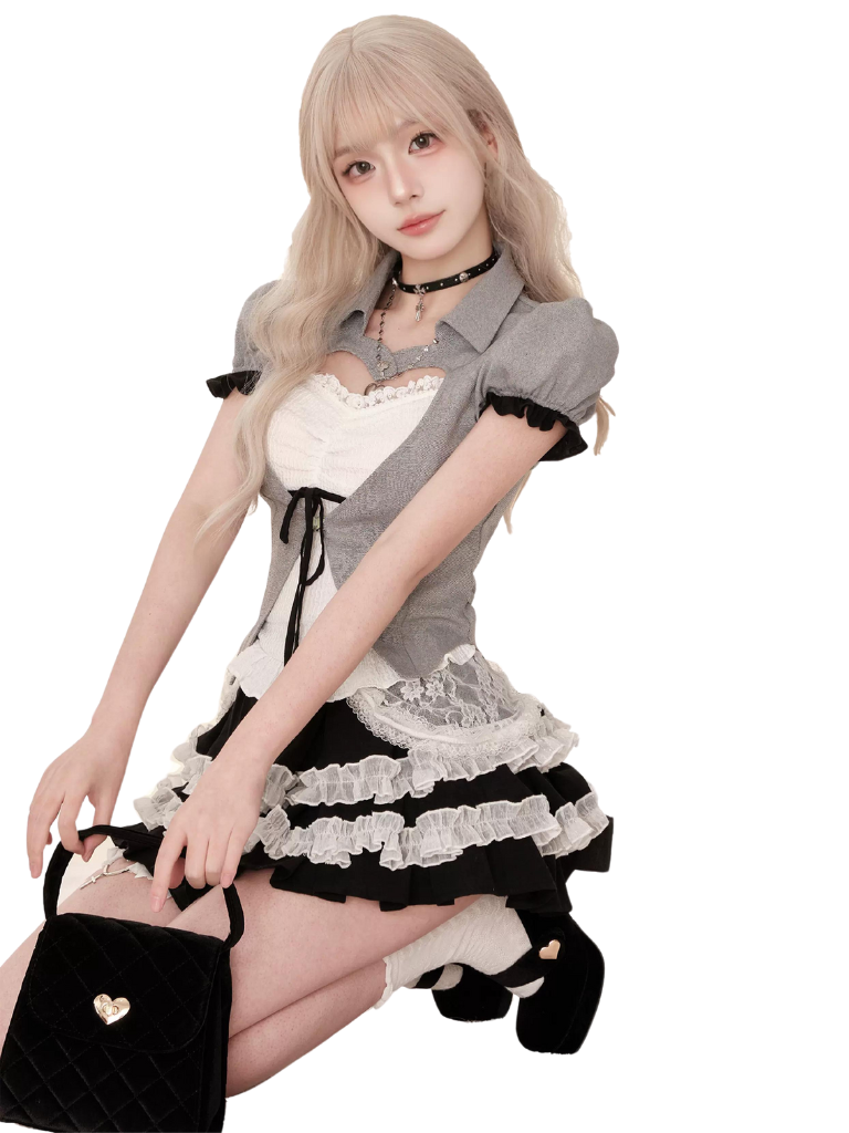 Camisole Cake White Black White + Black Love Top Grey Summer Skirt Letter