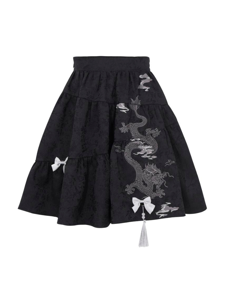 スカート チャイナ フレア ドラゴン