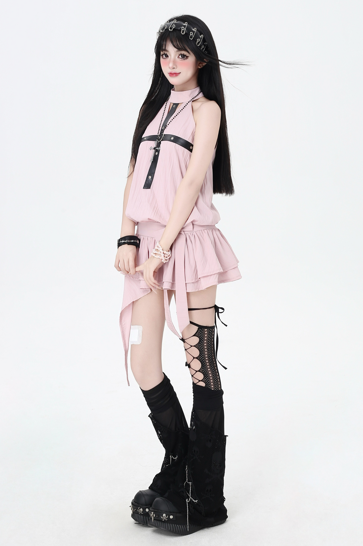 Cross Sleeveless Mine Dress