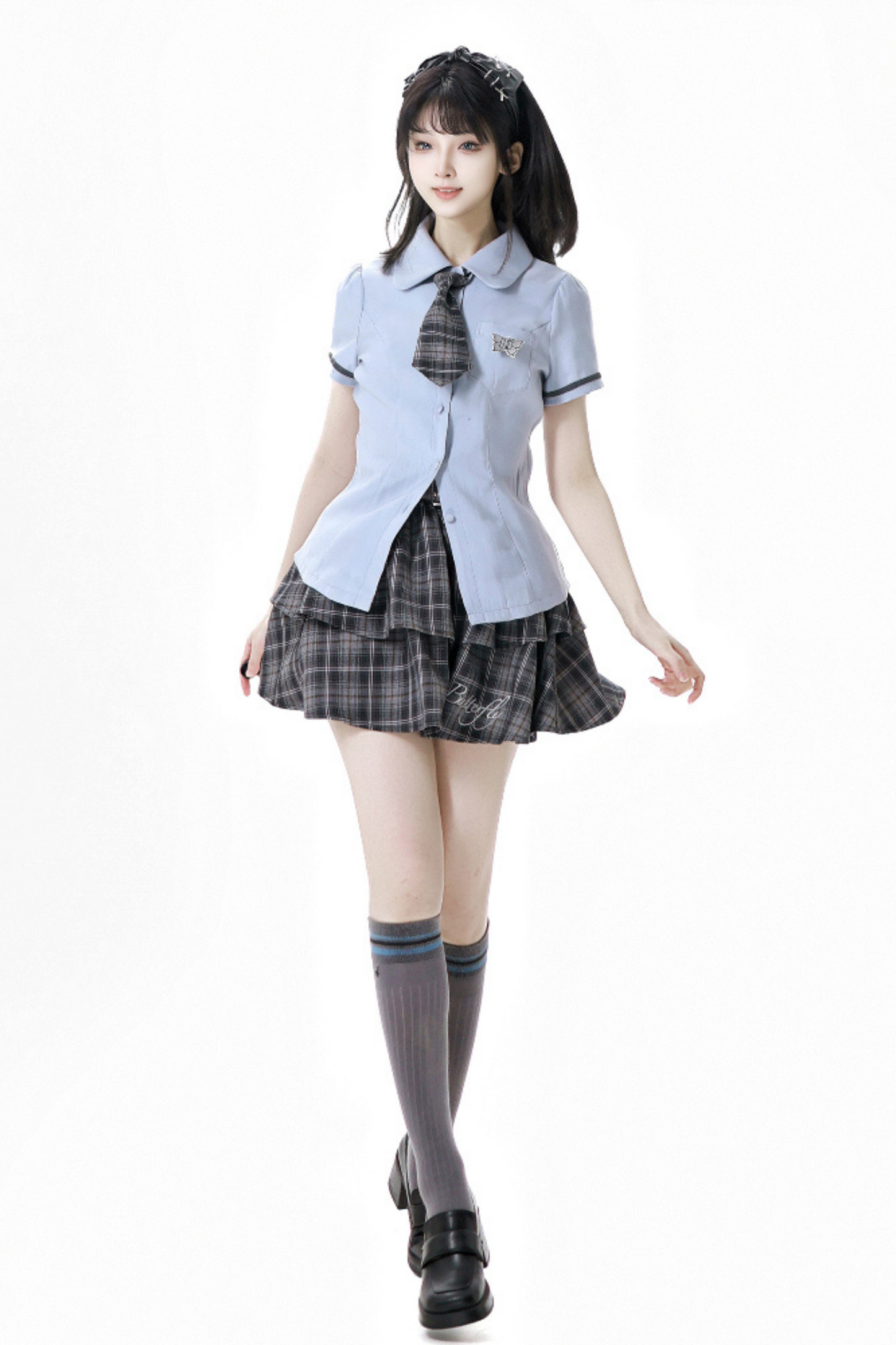 + College short suspender dress bshirt skirt