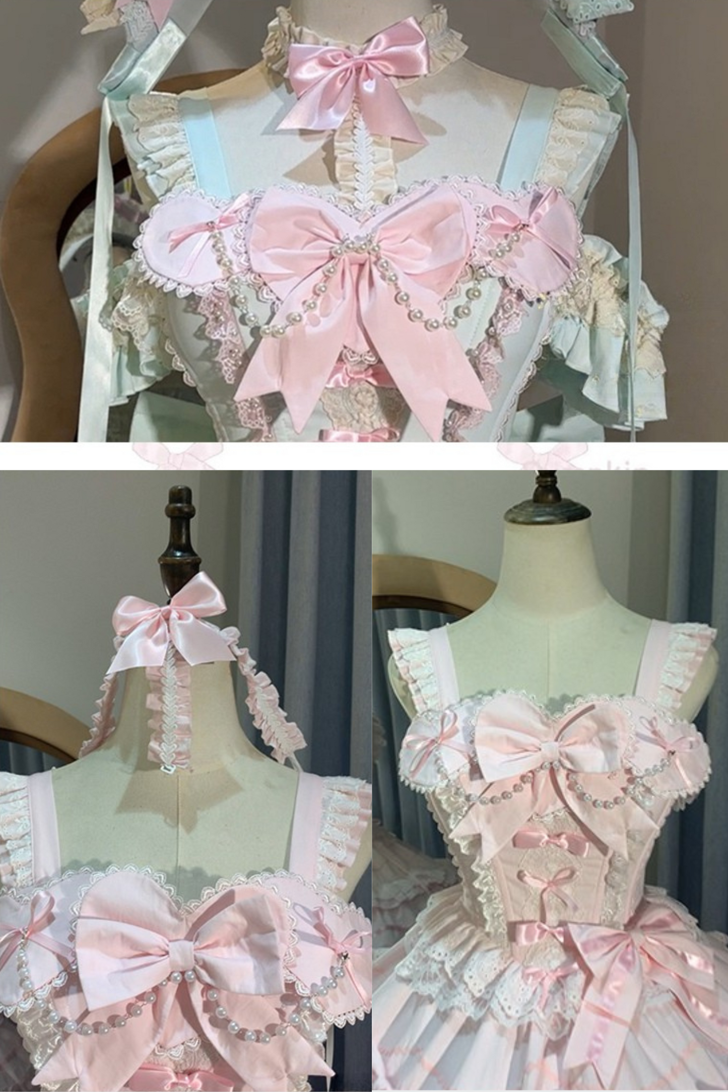 Motorhaube Perle Antike Prinzessin Kleid Kopfschmuck Puppe +