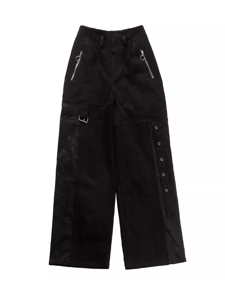 Anzugjacke aus Samt und Leder mit Drachenkaromuster