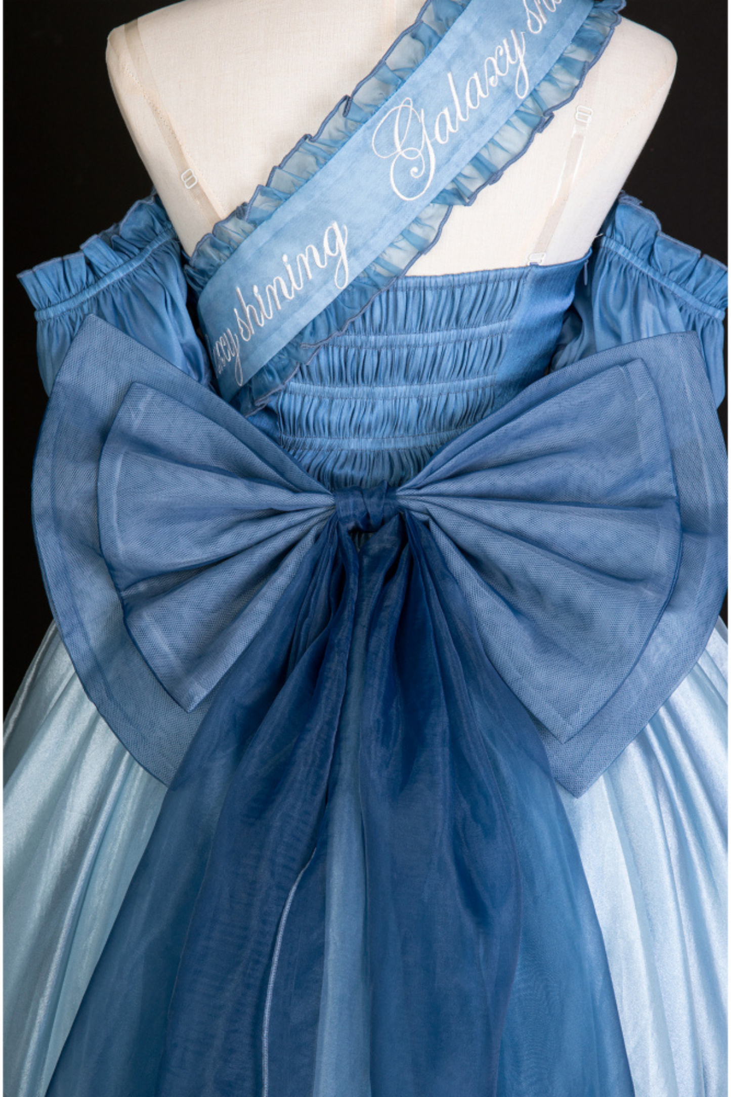 + Swing Fairy Puffy Ribbon Dress Sleeve Blue