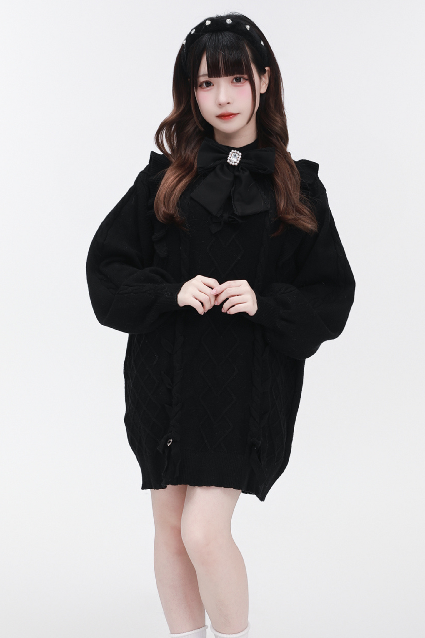 Neck Flying Dress High Sleeve Sweater