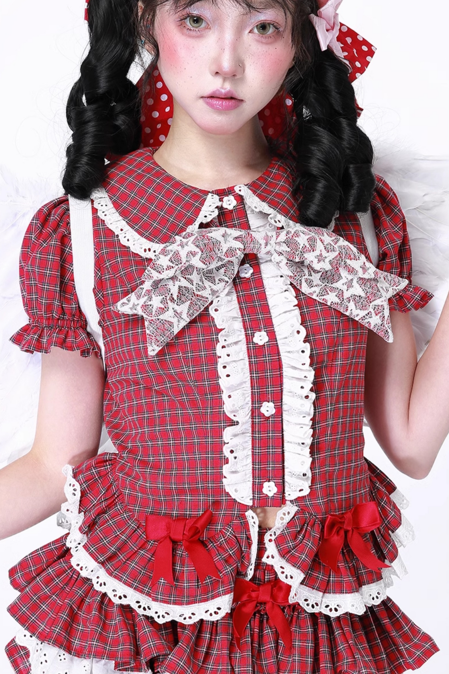 Top Sleeve Check Puff Retro