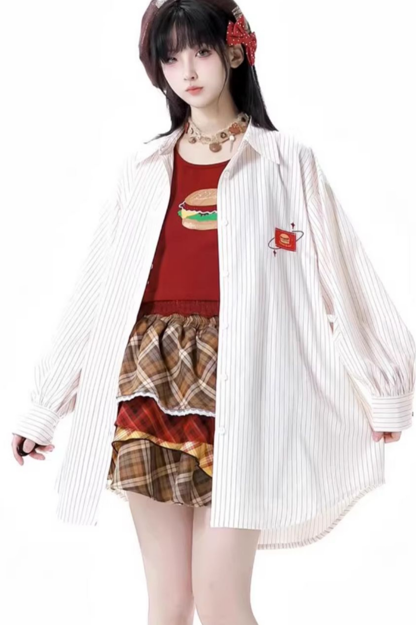 top cake Overshirt sleeveless skirt +
