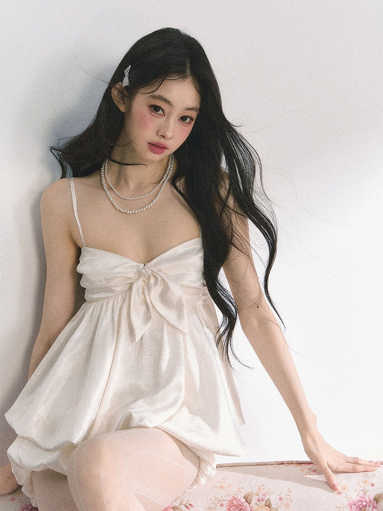 Apricot V-Neck Bubble Cami Top/Shorts