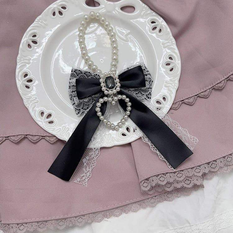 Jirai Kei Strasssteine verziert Perlen Herz Charm Bowknot Charm