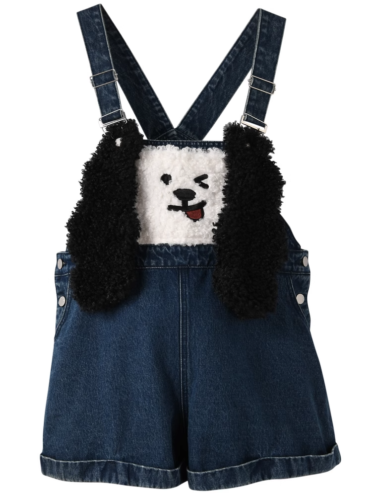 Blue Plush Puppy Denim Overalls
