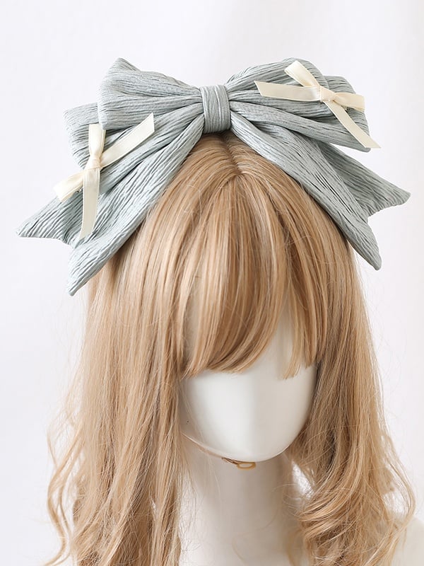 Blue Pink-Purple KC Light Mint Tiny Bow Bows with Green / Beige Detachable Adorable
