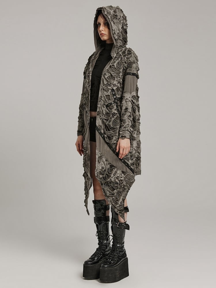 Schwarz-kaffeefarbener Wasteland Punk Decayed Coat