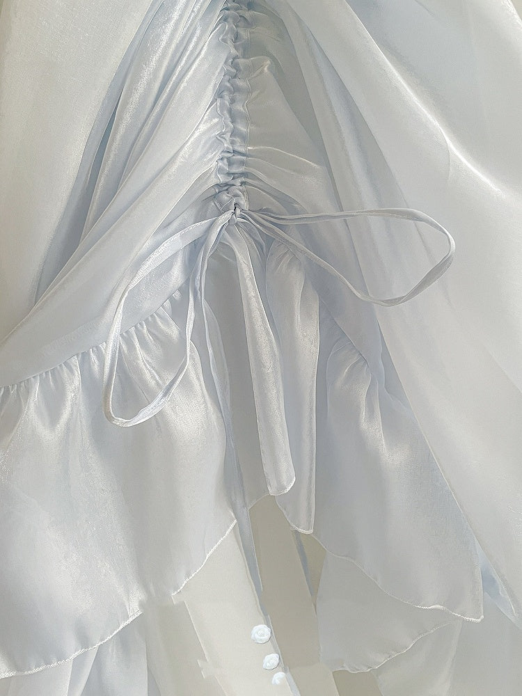 Blue Long Drawstring Under Skirt