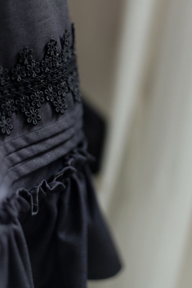 Dark Gray Elegant Boned Corset Belt High Waist Lolita Skirt
