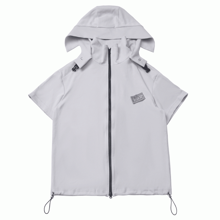 Hooded T-Shirt Techwear Black/Apricot