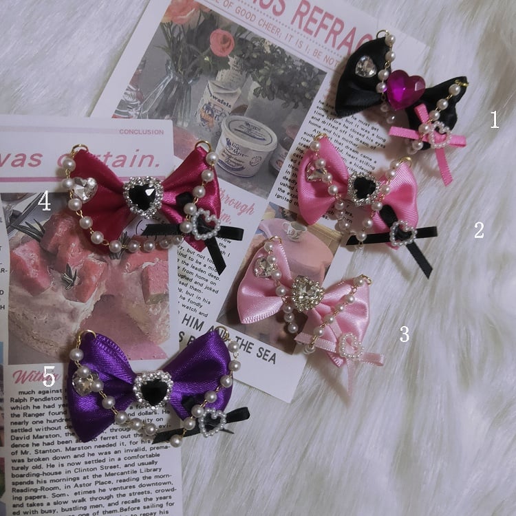 Charm Heart Bowknot 5 Options Ring Decorated Beaded