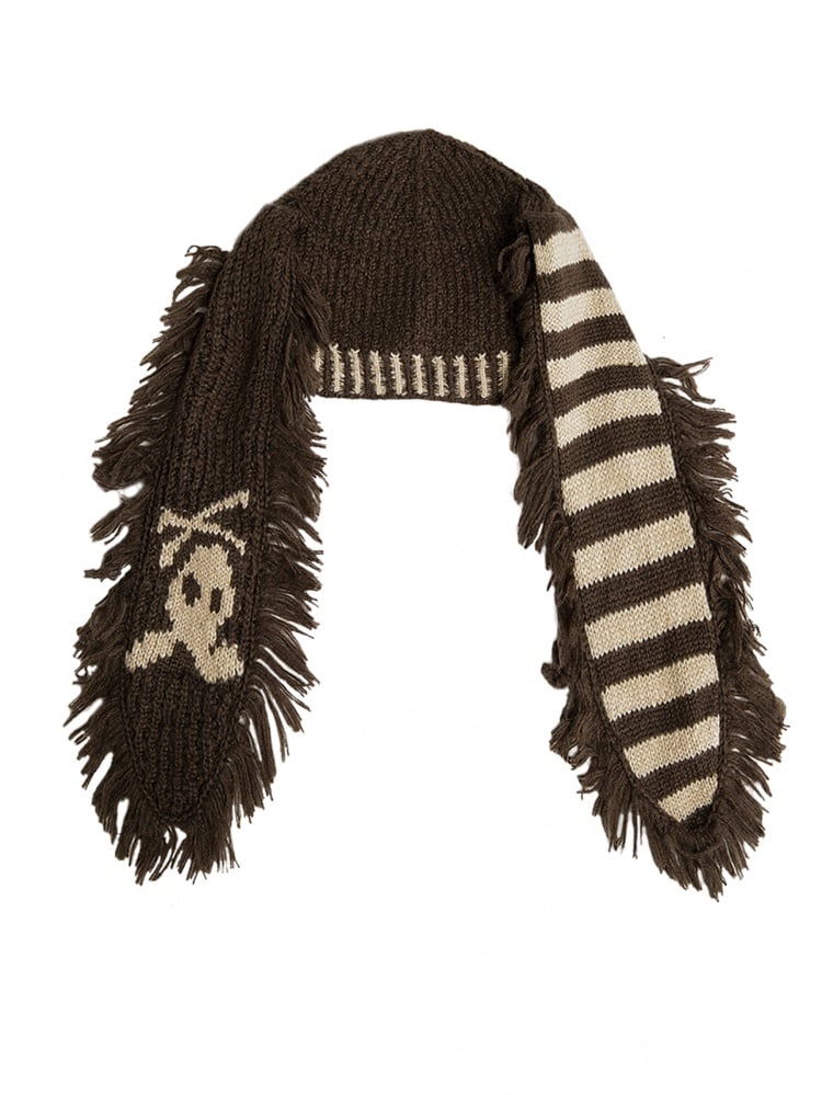 Punk-Hasenohren-Strickmütze