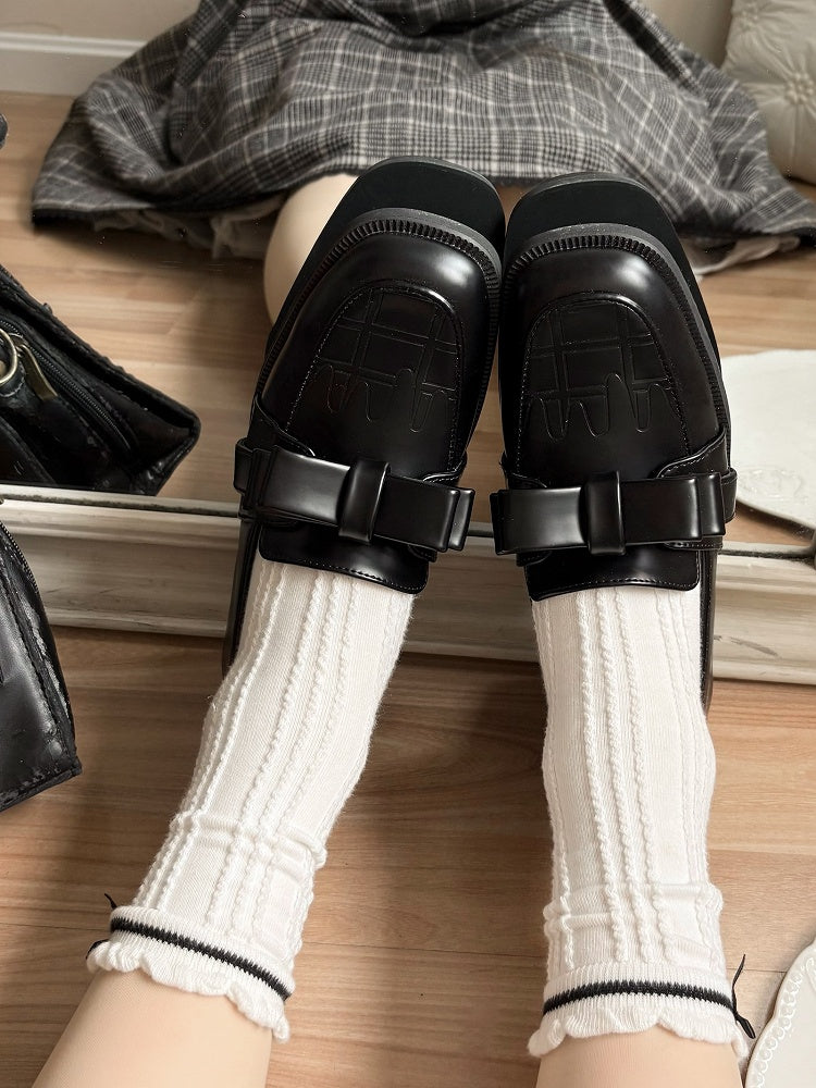 Loafer-Oberteil mit Schleife, Slip-in-Schuhe, Schokolade/Schwarz