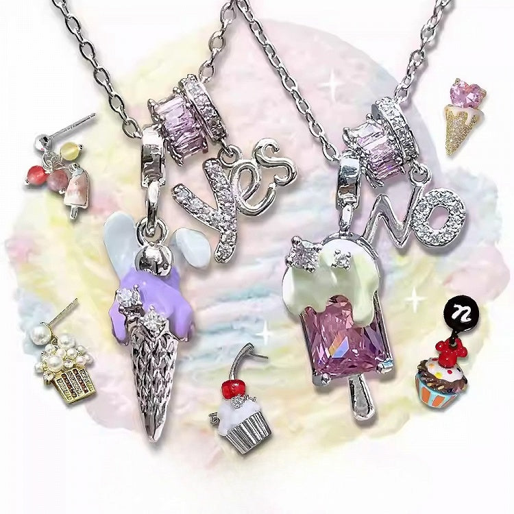 3 Ice Pendant Options Cream Necklace