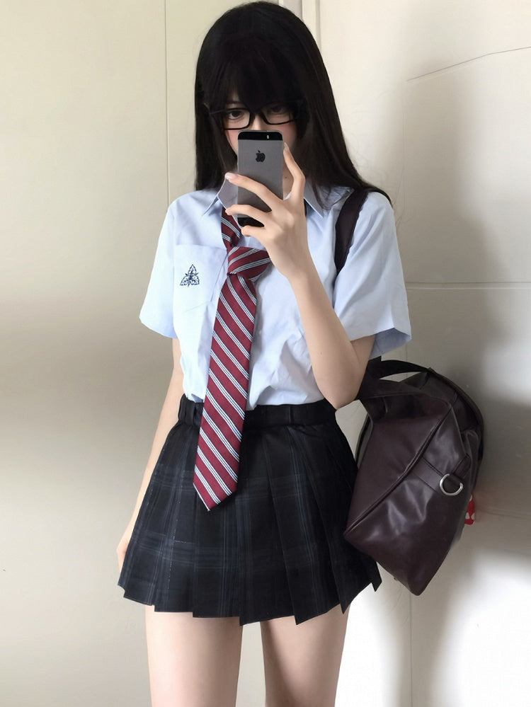 Rock Muster Grau 42CM Dunkel JK Plissee Uniform Plaid