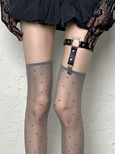 Options 7 Pattern Polka-dot Y2K Overknee Stockings