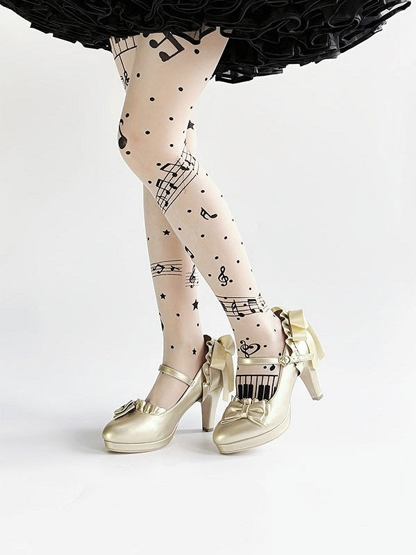- PU Bow Top High at Hime Golden Heels Lolita