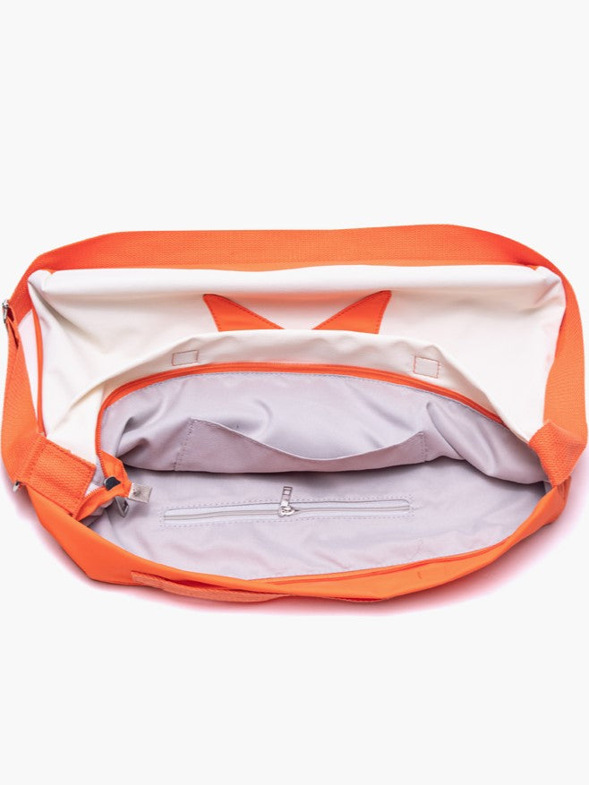 White Orange Star Tote Bag Capacity Large With