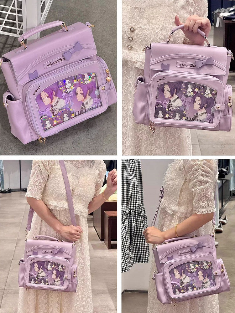 Bag And Decoration Purple Bow Ita Transparent Window 2-Way With