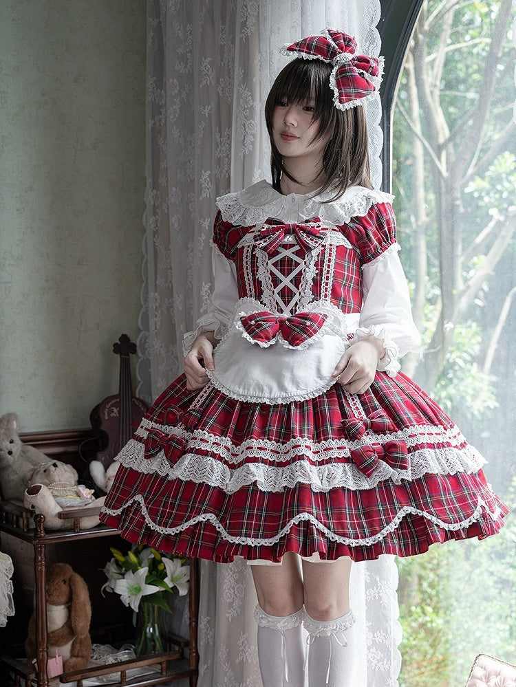 Design Lolita Trim Spitze Bär Schürze Ohr Weiß mit