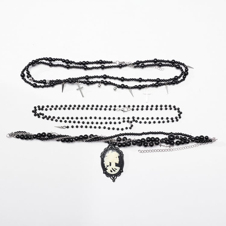 Goth Cross Mehrschichtige Halskette