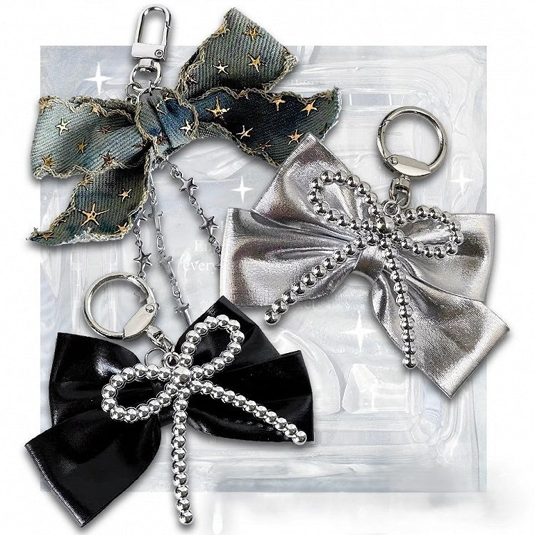 Bowknot Y2K Keychain Black/Silver/Blue/Pink