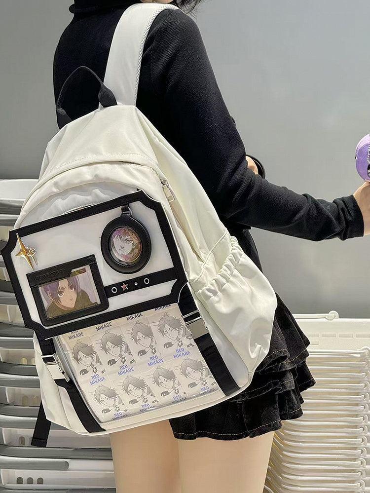 Beige Stars Large Capacity Ita Backpack