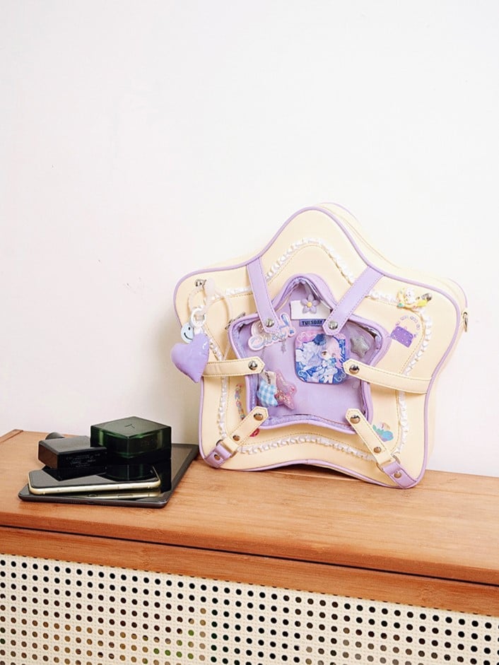 Style With Bag Starry 2-Way Ita Yellow Purple Kawaii
