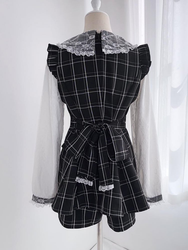 ピーターパンカラーの長袖ドレスショーツ