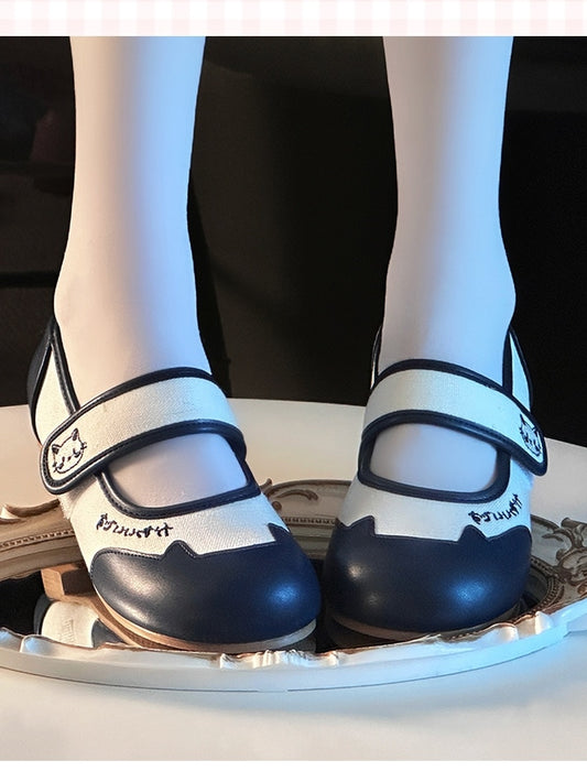 Schuhe mit Katzenohren, Dark Kitty, Jane Mary Design, Sweet Blue –