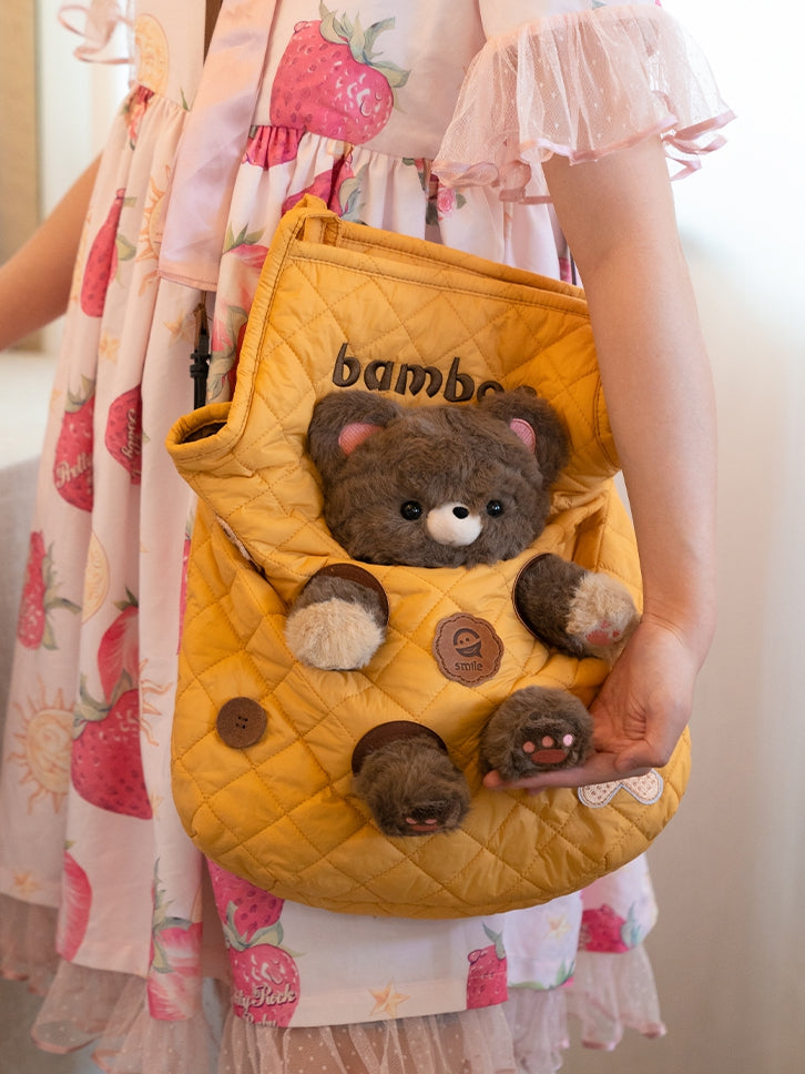 Design Yellow Detachable Bag With 3 Cut-out Crossbody Options Plushie