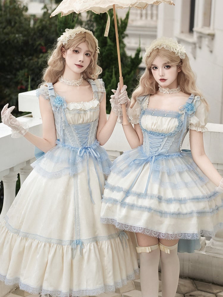 Corset Light Under Trims Boning Blue Lace Bust