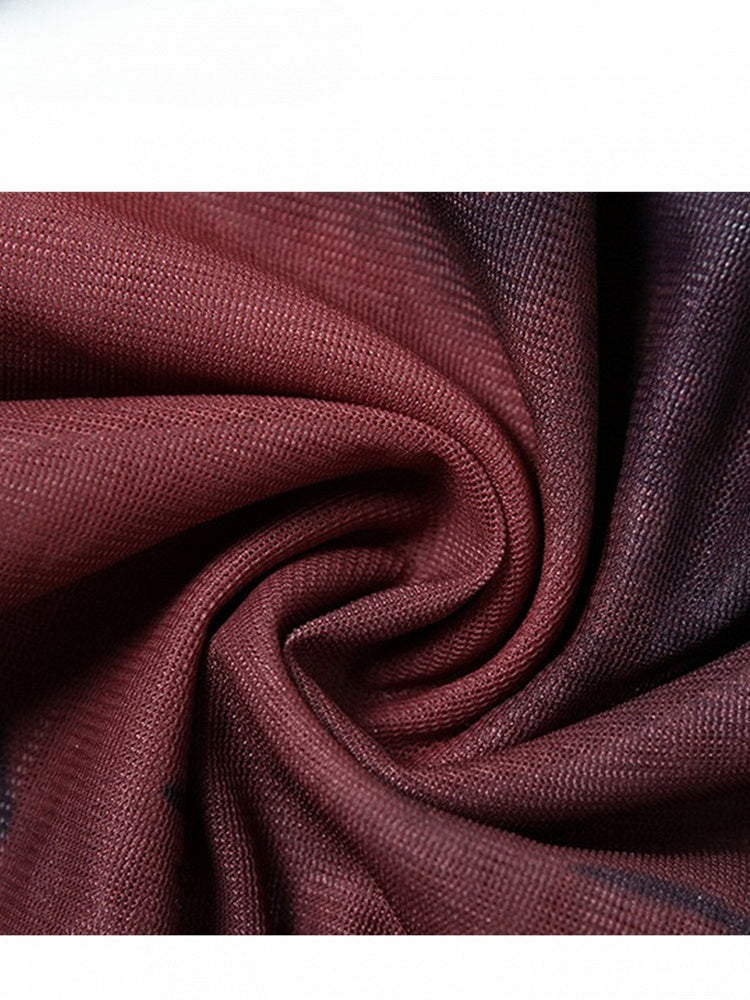 Wine Cascading Red Ruffle Hem Dye Tie Cami Design Top Asymmetrical Accents