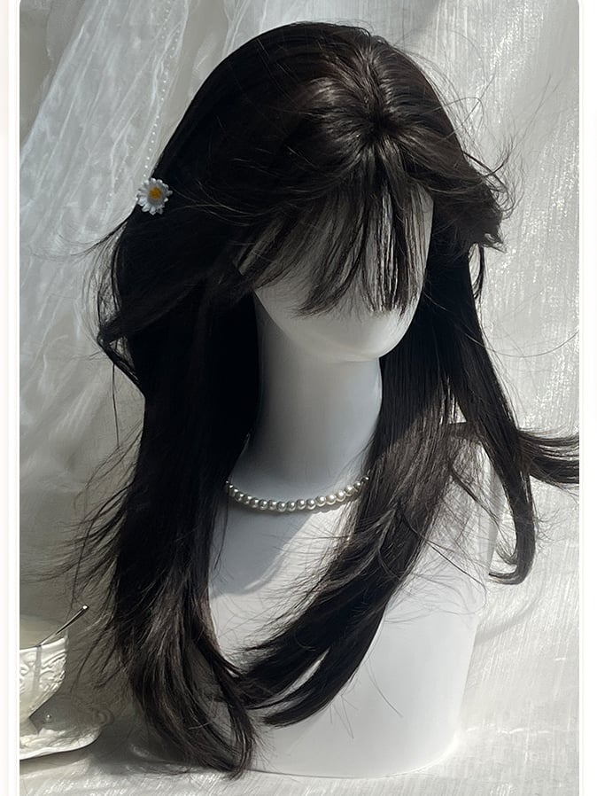 60CM Length Straight Air Wig Bangs Black With
