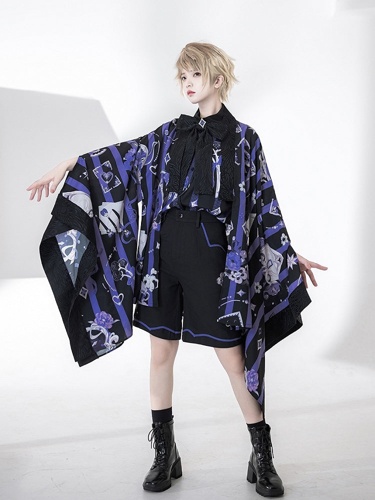 Ouji Fashion Fliege mit Zauberer-Aufdruck, Rose, Sommerhemd und Poker