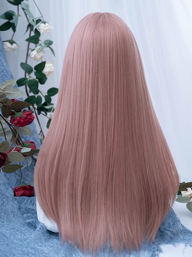 Length 63CM Pink Straight Wig