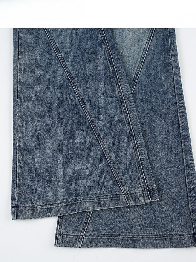 Jeans Taille Silhouette Flare Low Blau