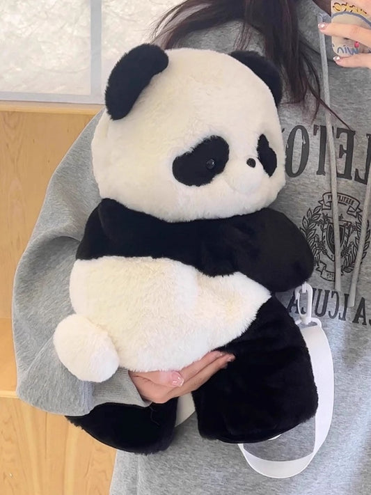Cute Giant Panda Black and White Plush Backpack/Crossbody