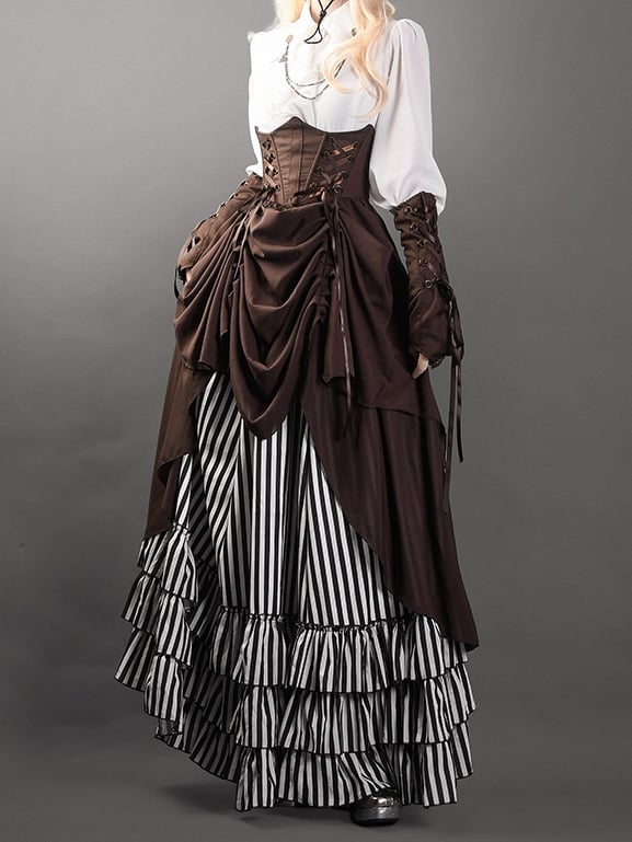 Brown Under Bust High Waist Corset Belt